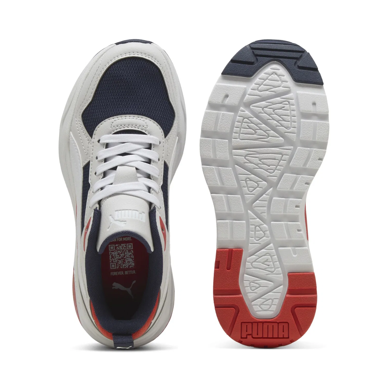 Детские кроссовки с мягкой амортизацией Trinity 2 LT PUMA, Navy/White/Feather Gray/Red Fire Blue — фото 4