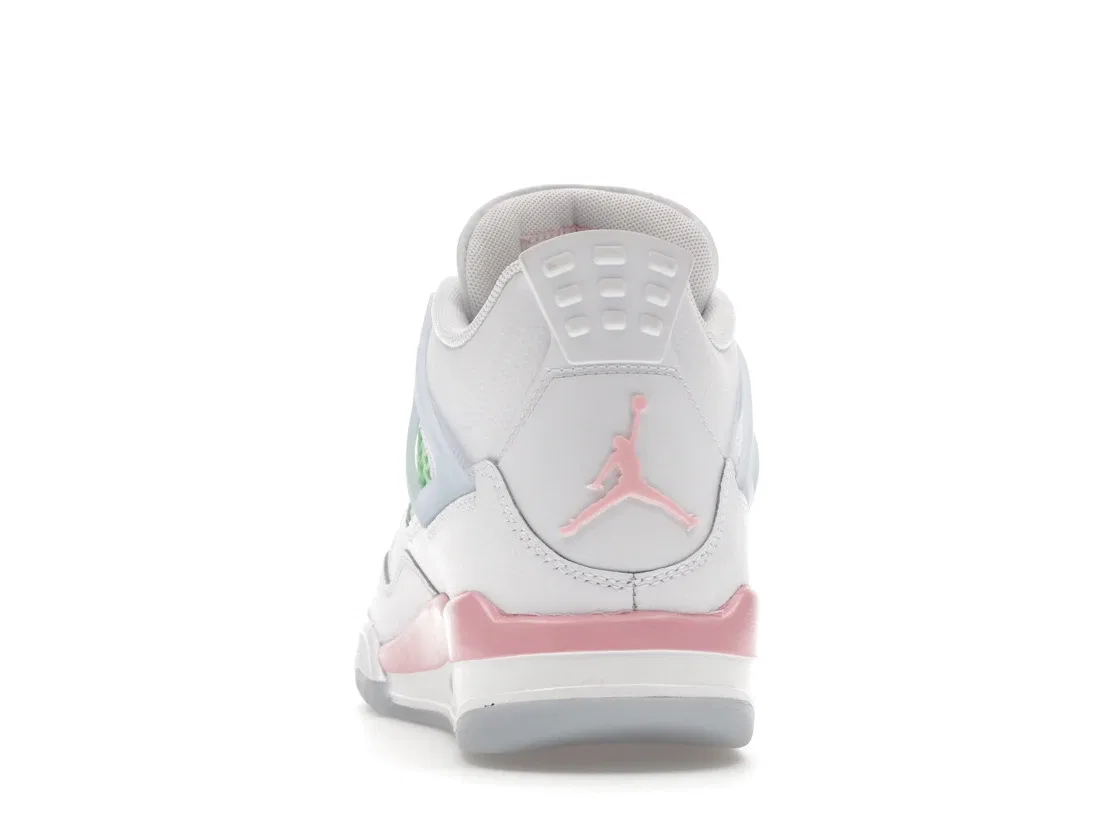 Детские кроссовки Lifestyle с принтом Jordan 4 Retro Valentines Day 2026 GS Jordan, White/Medium Soft Pink/Half Blue/Vapor Green — фото 4