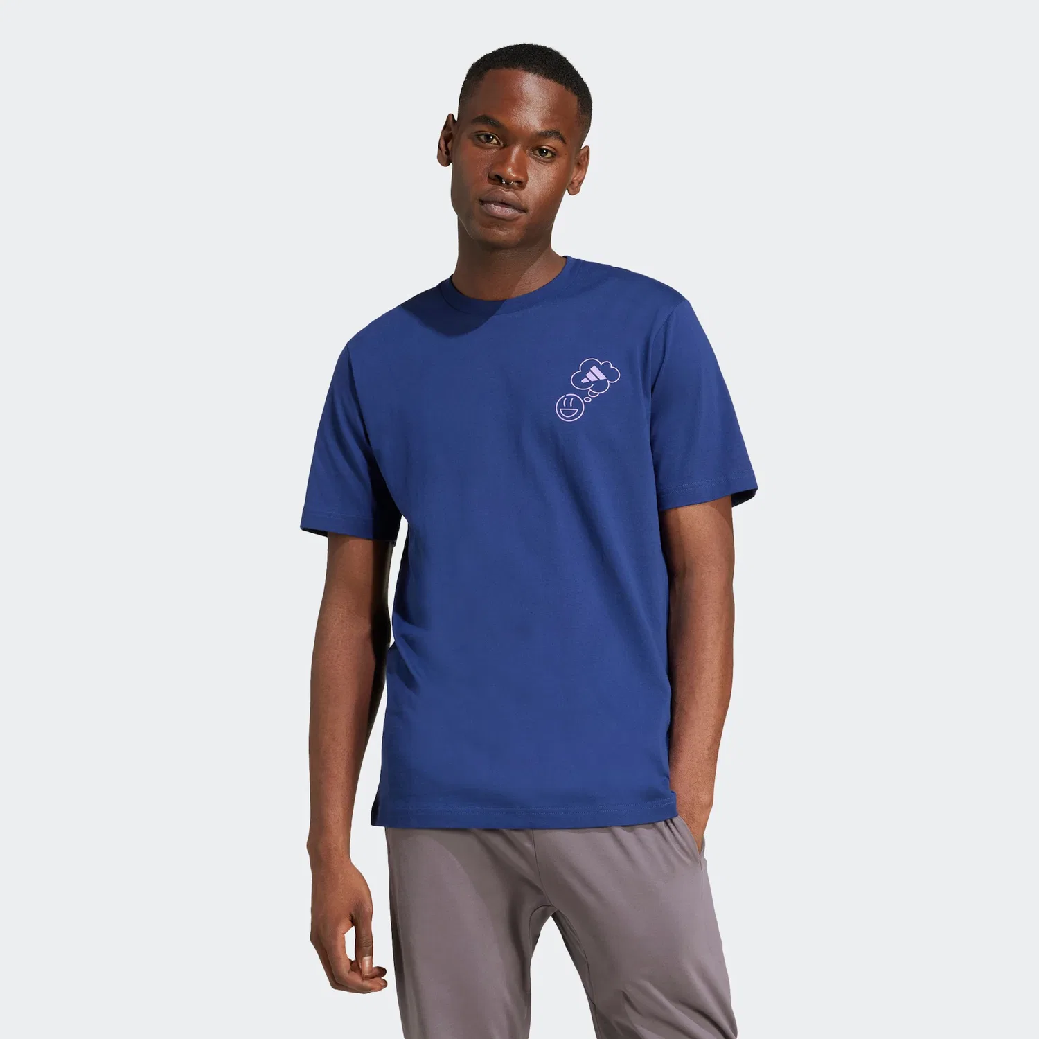 Детская футболка свободного кроя с графическим принтом Adidas Sportswear, Dark Blue