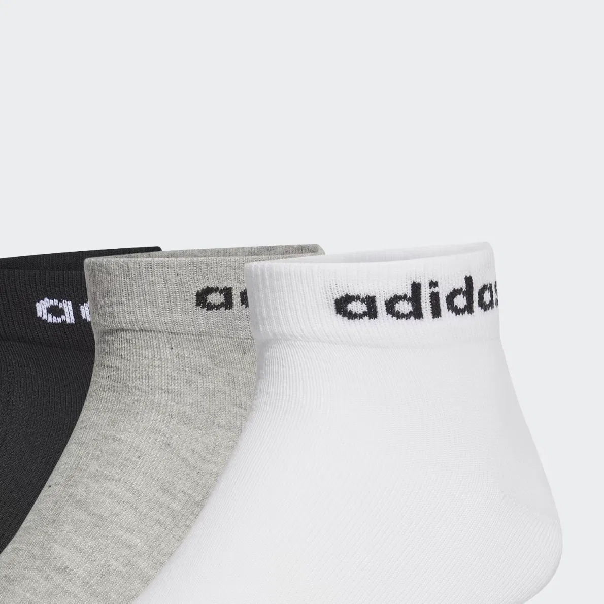 Детские носки с лодыжкой, комплект из 3 пар, Adidas, Black/White/Gray — фото 3