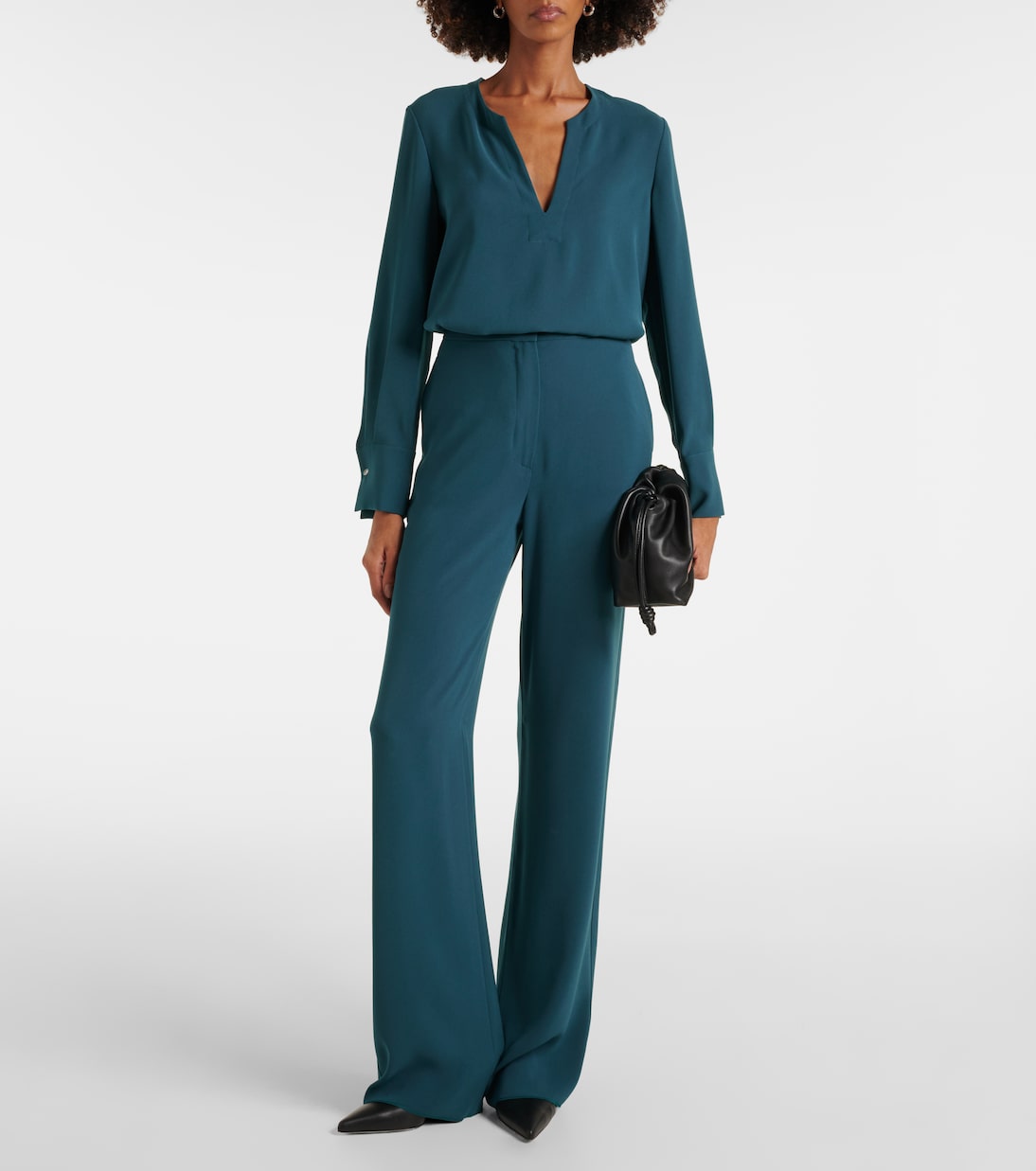 Прямые брюки с высокой талией Medusa Max Mara, Verde Eden — фото 2