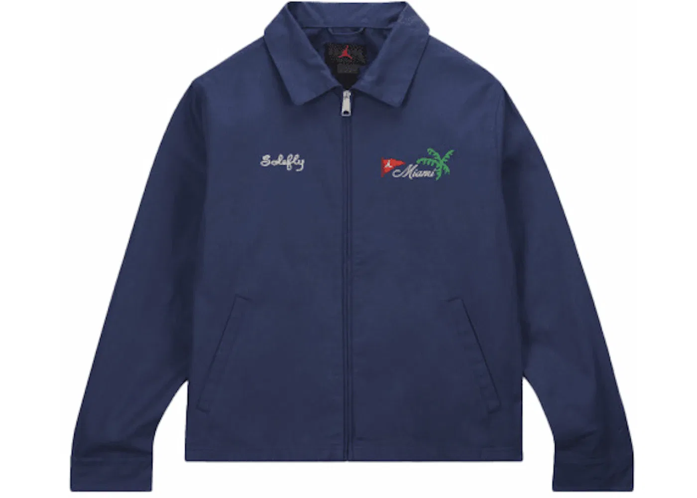 Мужская куртка-тренч с принтом Nike Jordan Pro x Solefly Coaches Jacket, Midnight Navy Fossil