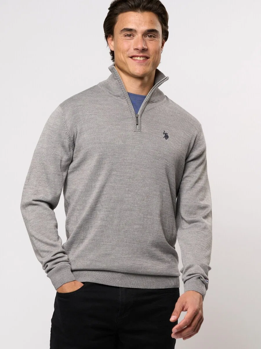 Свитер U.S. Polo Assn. 'UMMason' серого цвета — фото 3