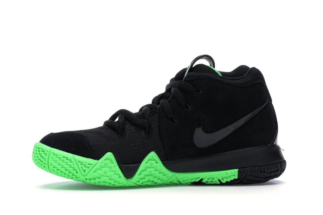 Детские баскетбольные кроссовки с высоким голенищем Nike Kyrie 4, Black/Rage Green — фото 3