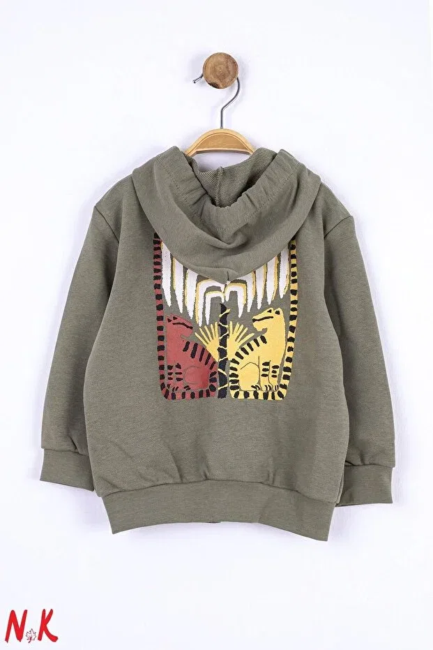 Детский кардиган на молнии для мальчиков с капюшоном Nk Kids, Khaki — фото 3