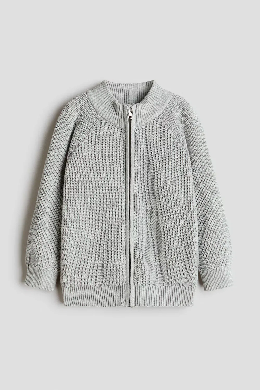 Хлопковый кардиган на молнии H&M, Hellgraumeliert