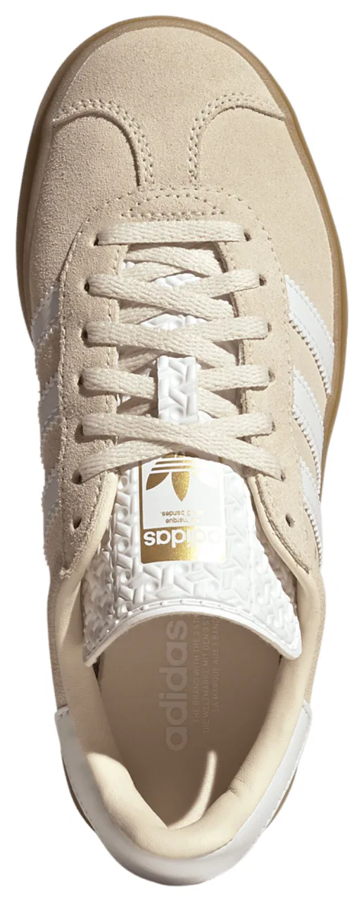 Кеды для девочек Gazelle Bold Adidas, цвет White/Wonder White/Gold Metallic — фото 4