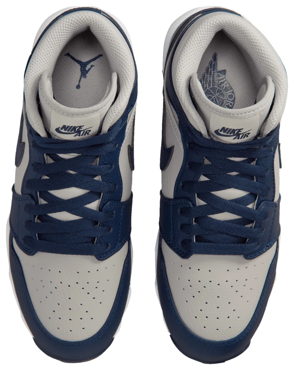 Кроссовки для мальчиков AJ 1 Mid Cleats Jordan, цвет Wolf Grey/College Navy — фото 4