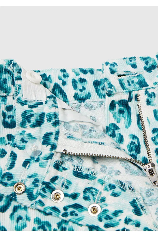 Детские шорты для девочек вельветовые с принтом Bermuda United Colors Of Benetton, Mint Green — фото 3