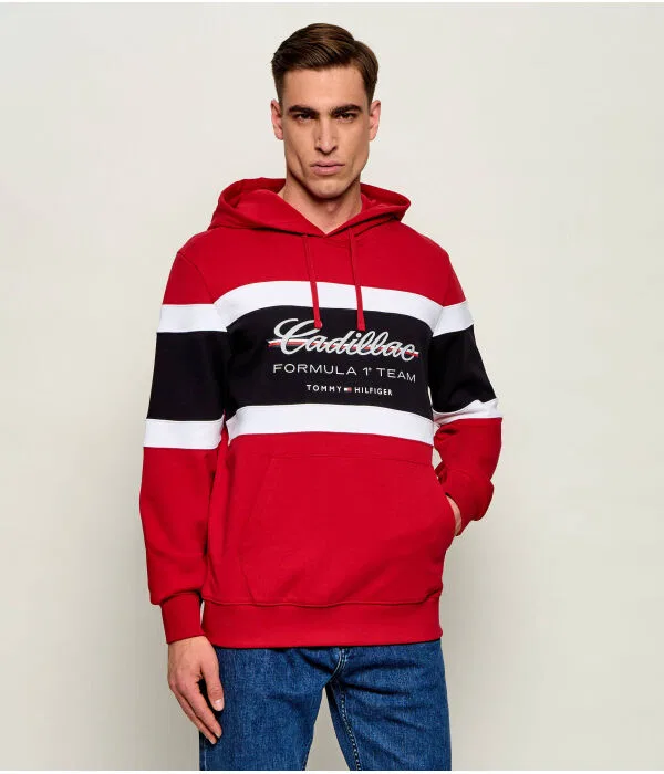 Мужская толстовка с капюшоном Tommy Hilfiger x Cadillac Formula 1 Team, Красный