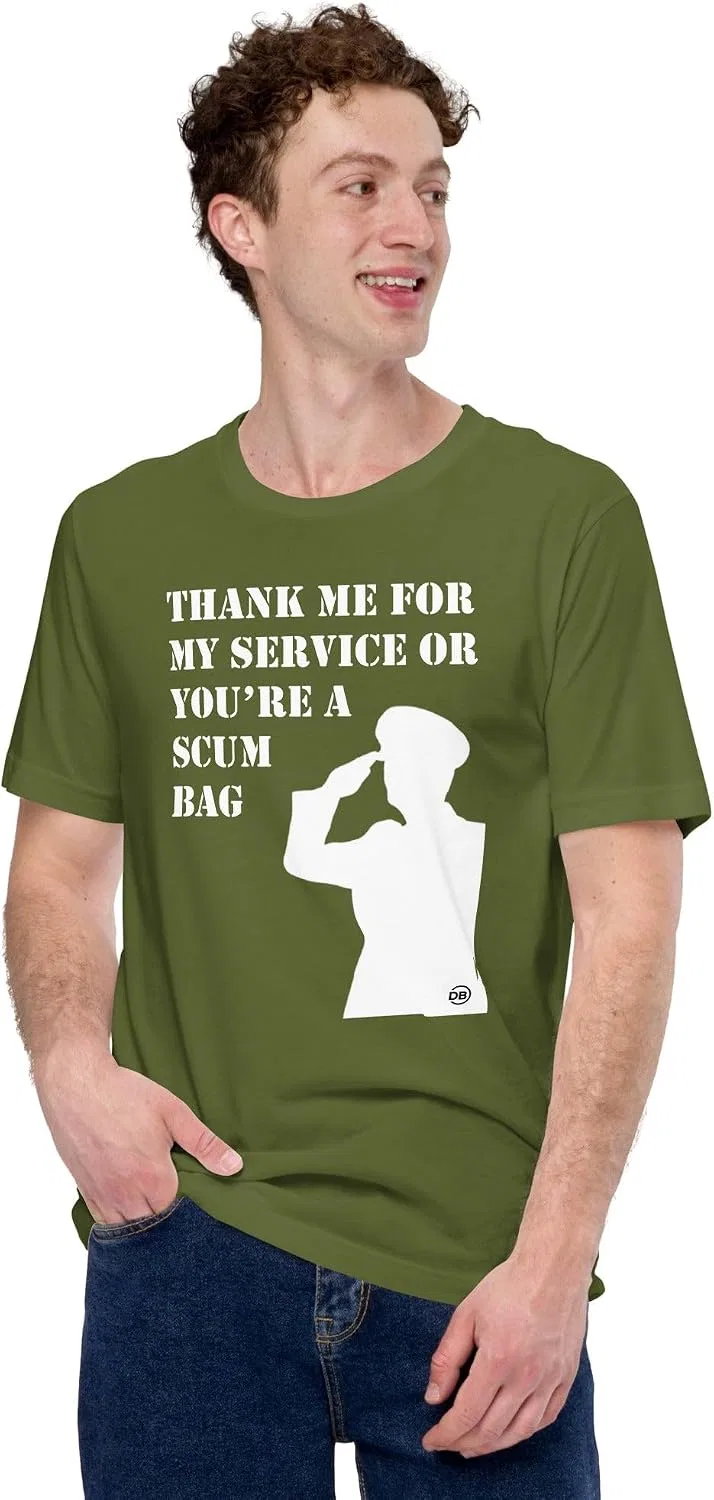 Женская футболка с принтом, Thank Me for My Service, чёрный меланж — фото 3