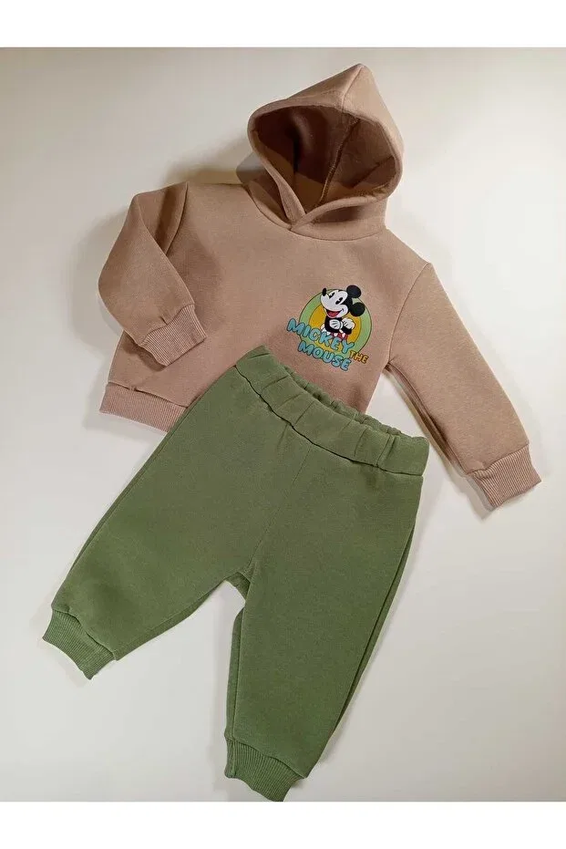 Детский комплект спортивного костюма для мальчиков хлопковый Ilo, Beige — фото 3