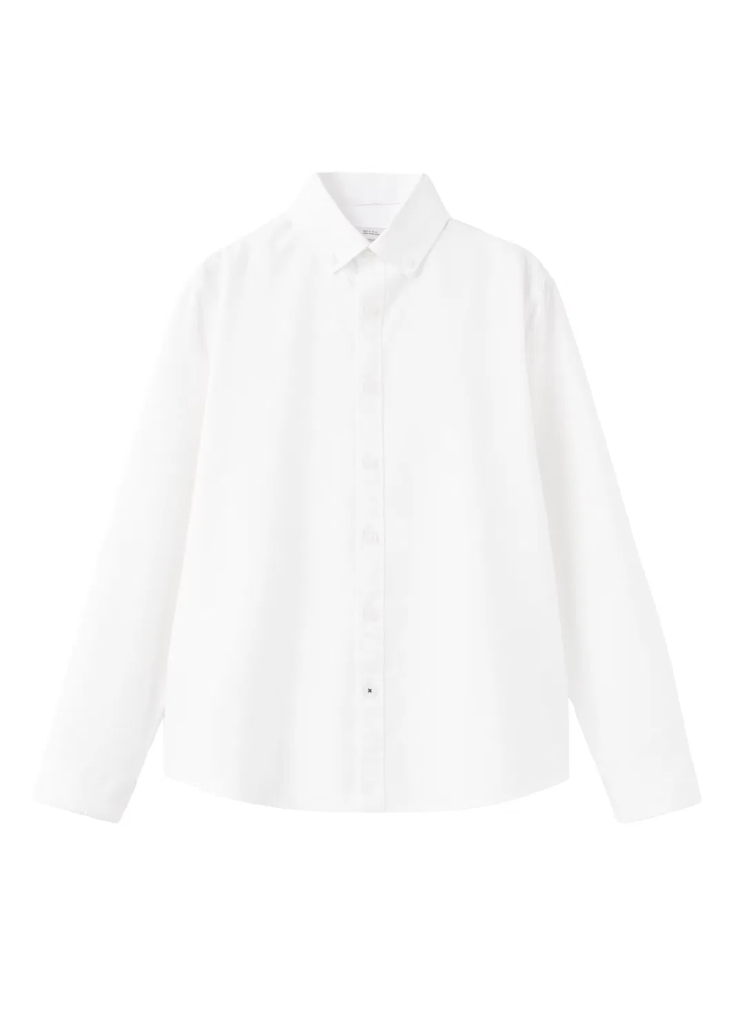 Детская рубашка Mango Kids Regular fit на пуговицах модель ROXFORD, белого цвета