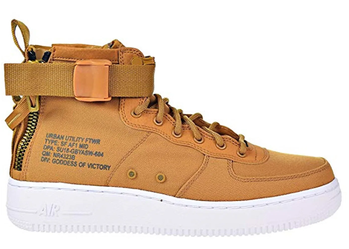 Детские ботинки с высоким берцем Nike SF Air Force 1 Mid, Desert Ochre/Sequoia/White