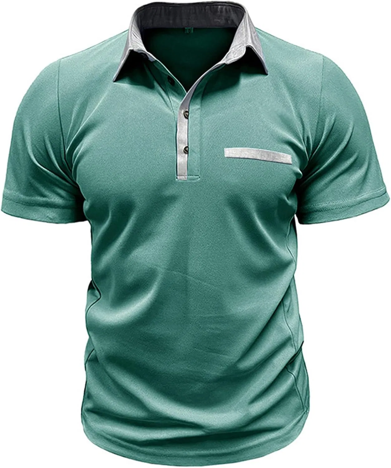 Мужская slim футболка с отложным воротником Golf, Green