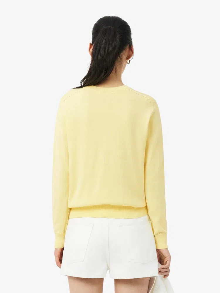 Свитер LACOSTE Light Cotton Crewneck, лимонный — фото 3