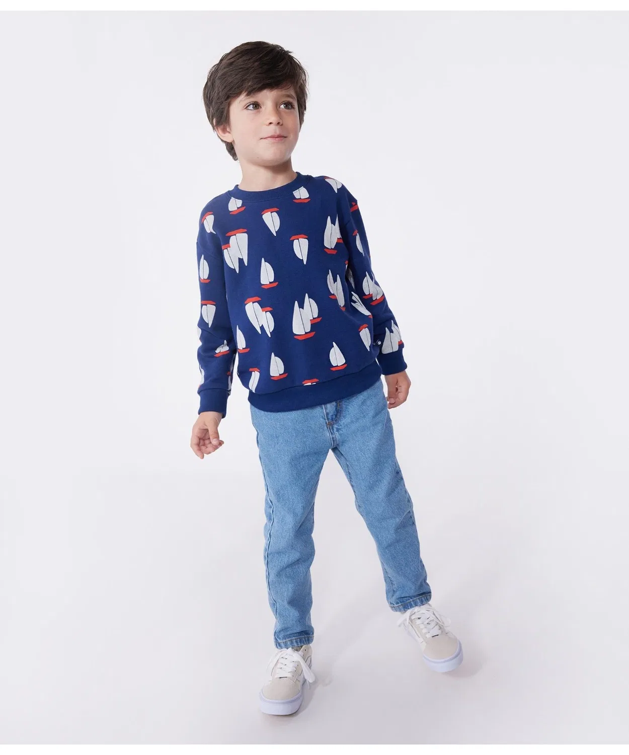 Детский свитшот с принтом PETIT BATEAU, Blue — фото 3