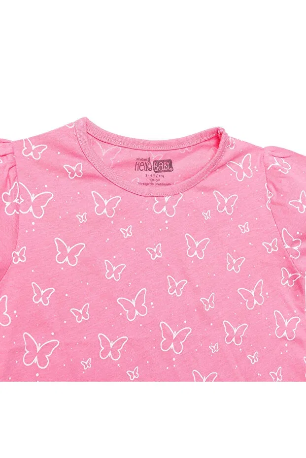 Детская футболка для девочек хлопковая Hellobaby Ebebek Hello Baby, Pink — фото 3