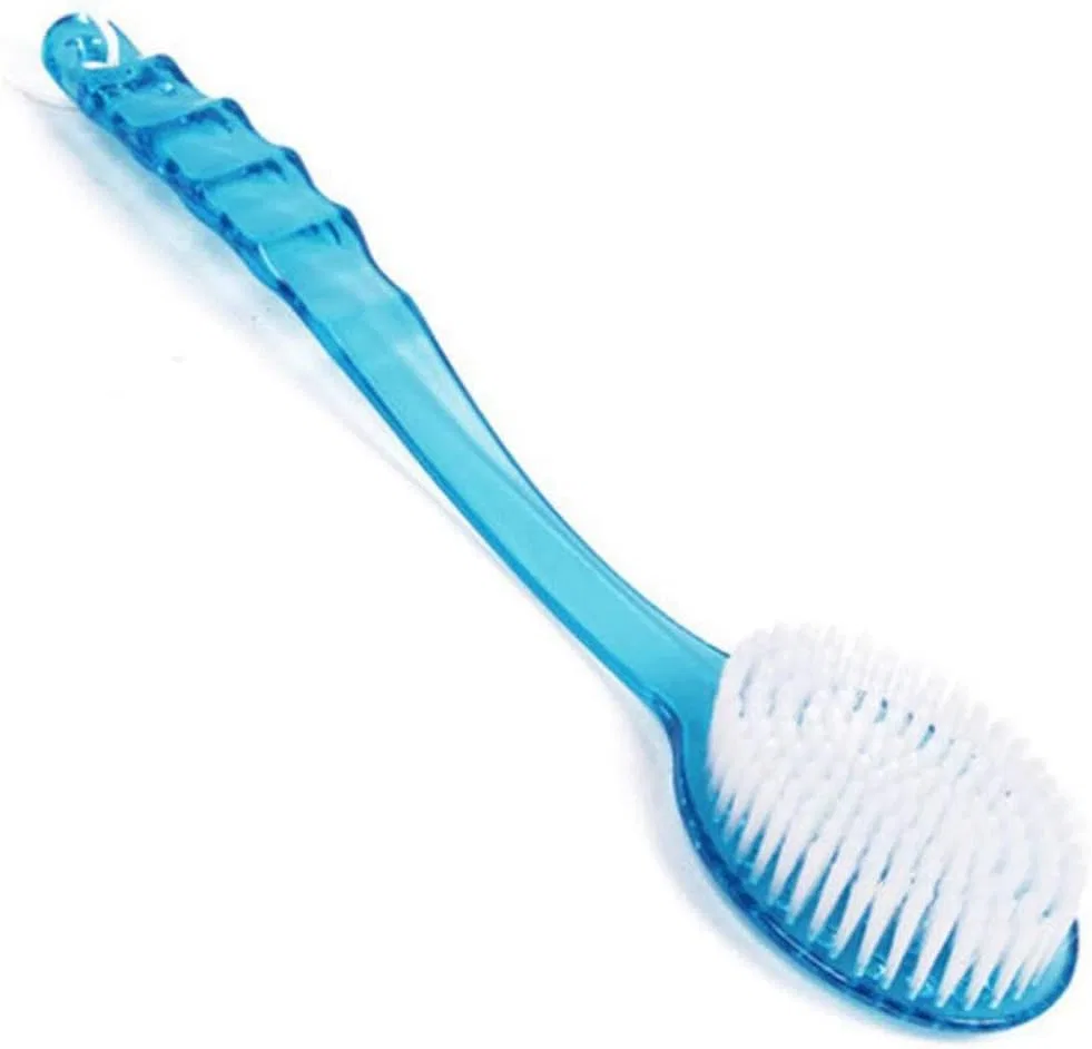 Щетка для тела с длинной ручкой SlimpleStudio, 36.5x7x3 см, Blue