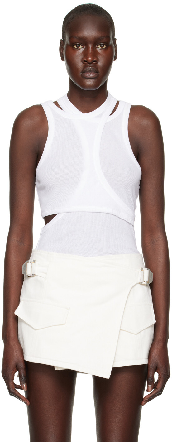 

Белая модульная майка Dion Lee, Коричневый, Белая модульная майка Dion Lee