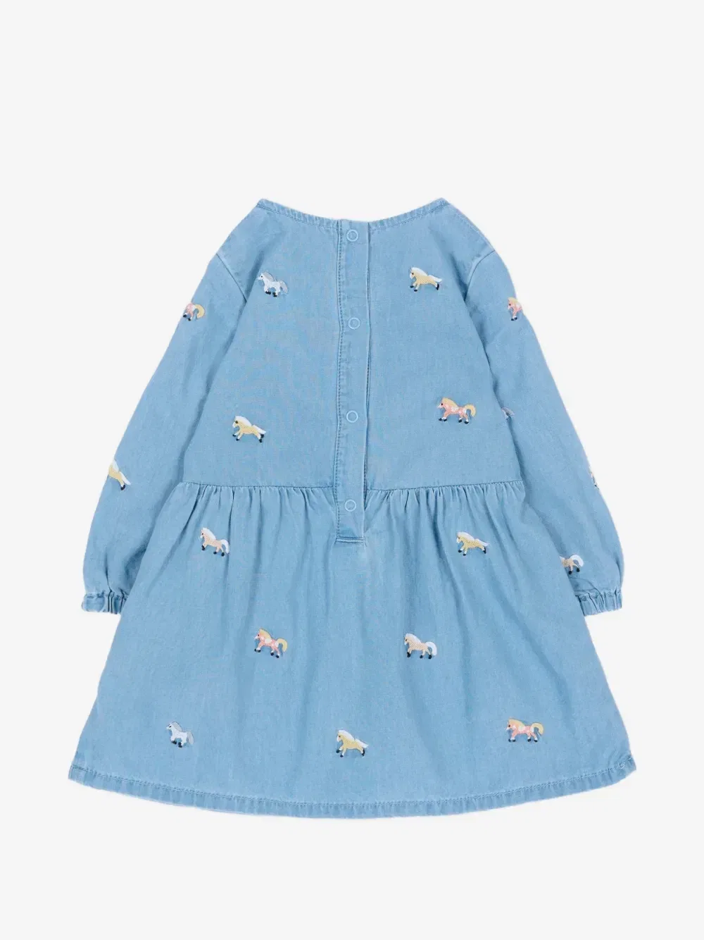 Расклешенное платье с вышивкой в виде лошади Stella McCartney Kids, синий — фото 2