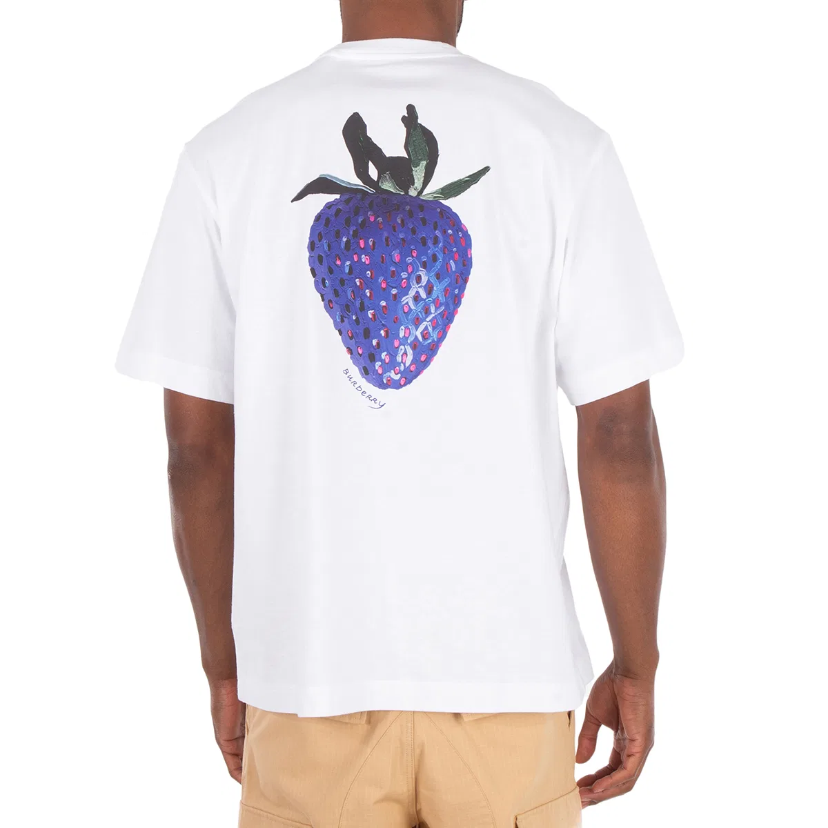 Футболка хлопковая с принтом Strawberry Print Cotton T-Shirt Burberry, Black — фото 2