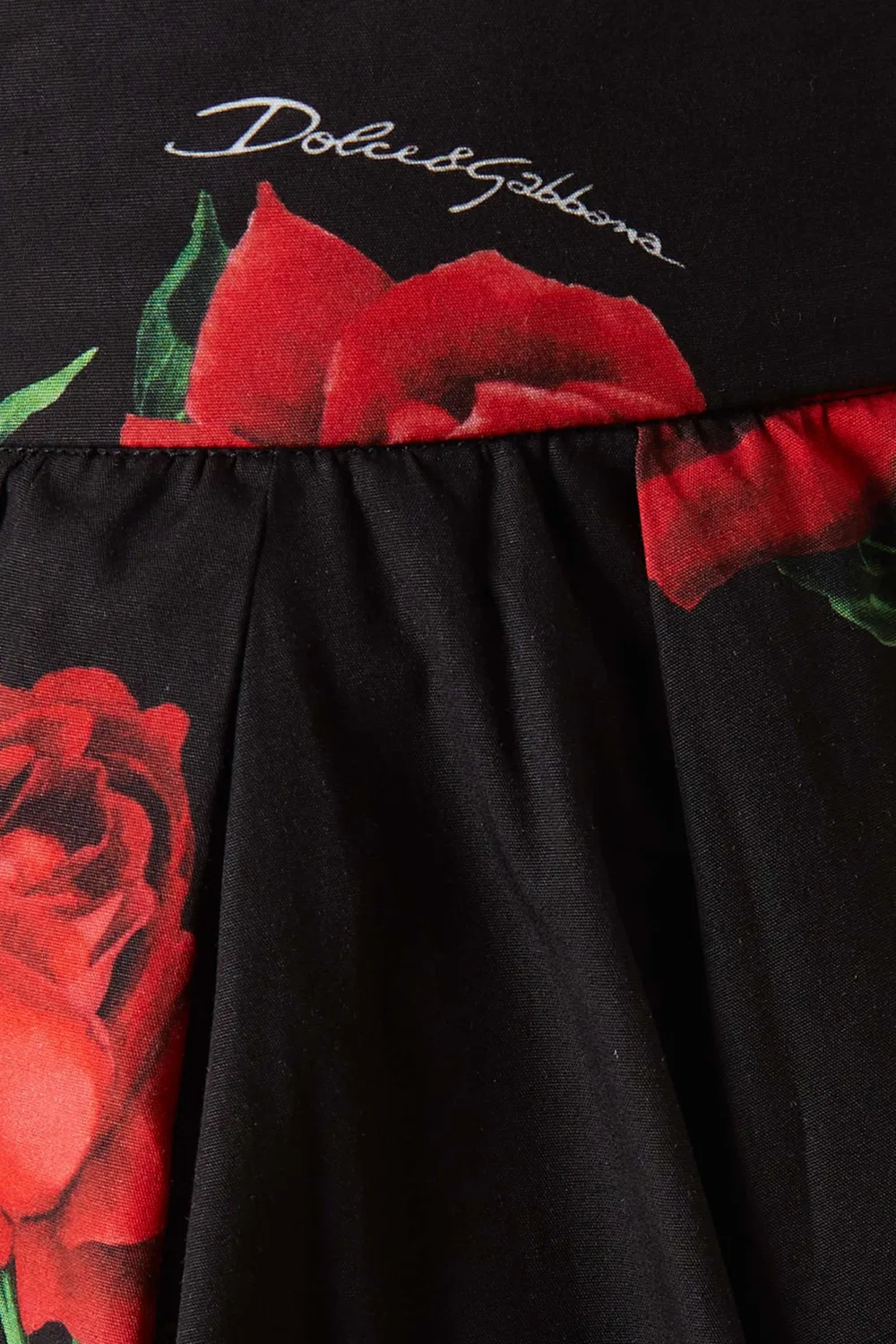 Юбка миди плиссированная с принтом роз в стиле поплин Dolce & Gabbana — фото 4