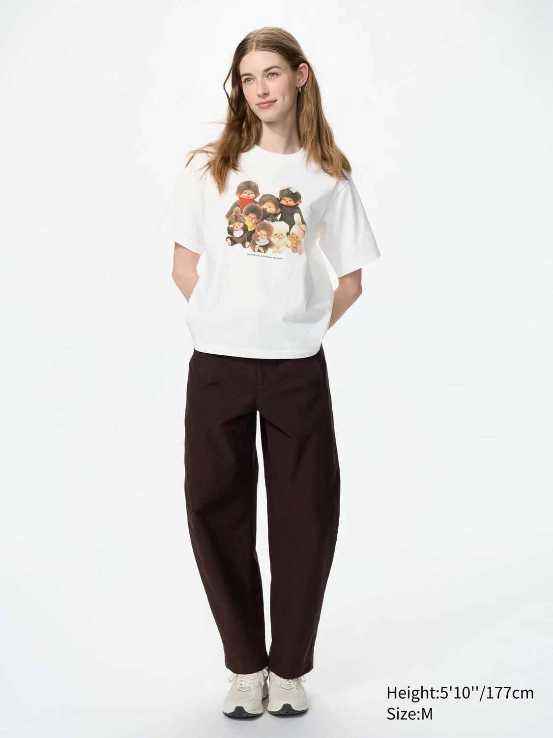 Футболка Uniqlo Monchhichi ut, с принтом, кремовый — фото 2
