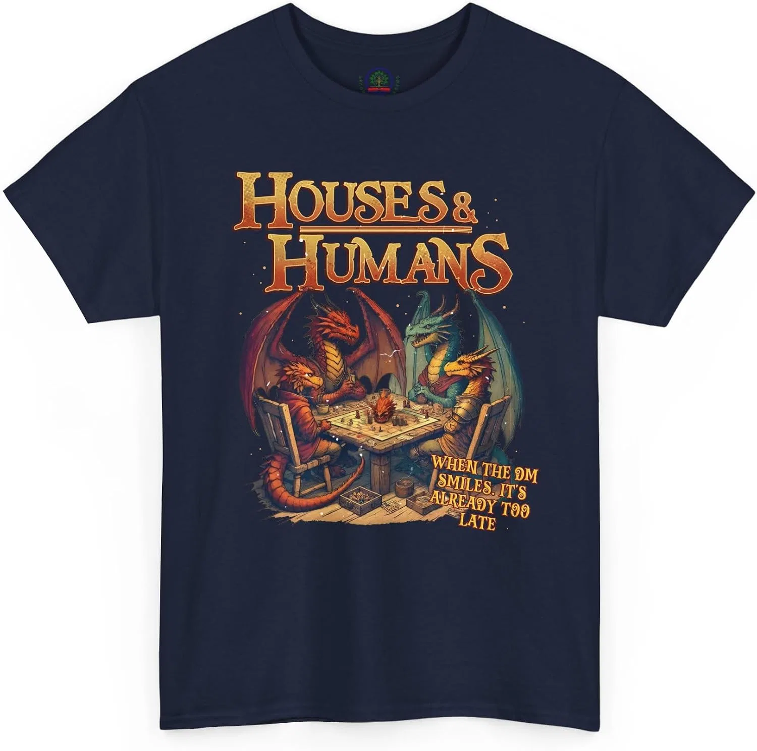 Мужская футболка с принтом Houses and Humans Role-Playing Tee, тёмно-синий — фото 4