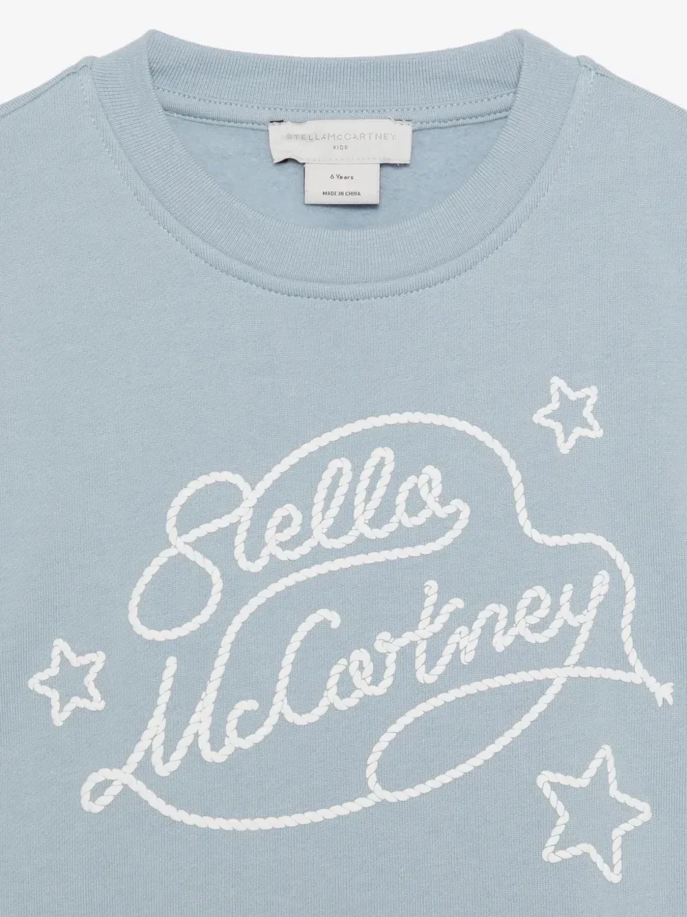 Свитшот с логотипом-вышивкой и звездным принтом Stella McCartney Kids, синий — фото 3