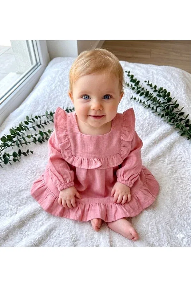 Детское платье для девочек хлопковое Beren, Pink