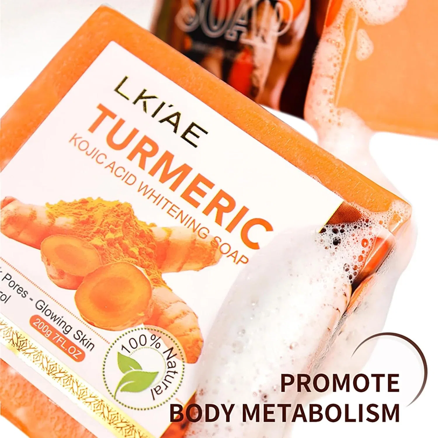 Мыло для лица и тела, куркума и койевая кислота, AILKE BOOST LUSTER, 250 г, 3 Items — фото 3