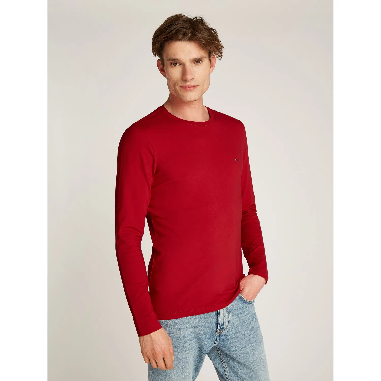 Мужской лонгслив с логотипом Tommy Hilfiger, Medium Red