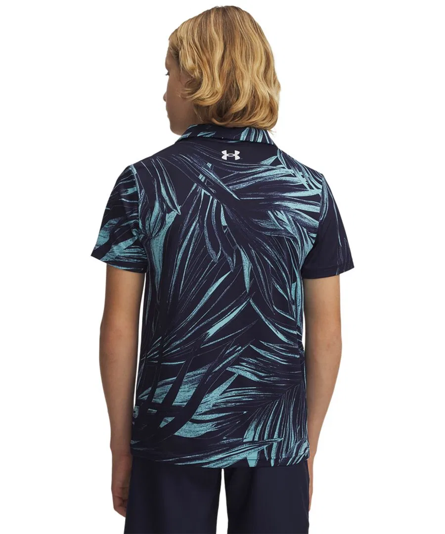 Детская поло-рубашка с принтом Matchplay Printed Two Button Pocket Polo Shirt Under Armour, Midnight Navy — фото 3