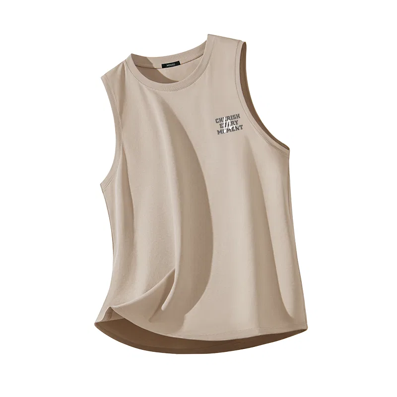 Детская майка без рукавов MINISO, Sand (Ma White Gray Letter Chest Label)