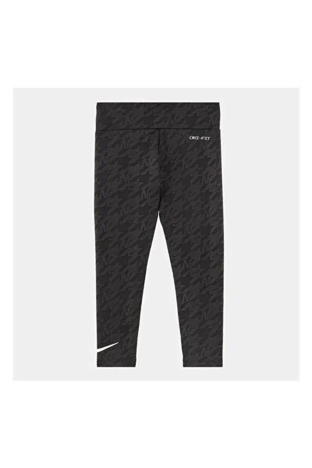 Детские леггинсы для девочек с принтом Varisty Prep Nike, Black — фото 2