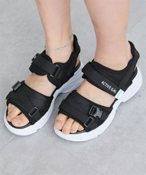 Детские спортивные сандалии-кроссовки для девочек QUNTSTYLE, Black