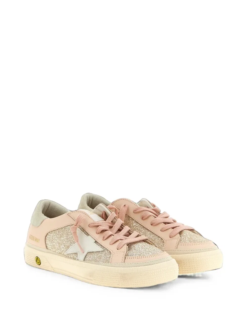 Кроссовки May с блестящими вставками Golden Goose Kids, розовый