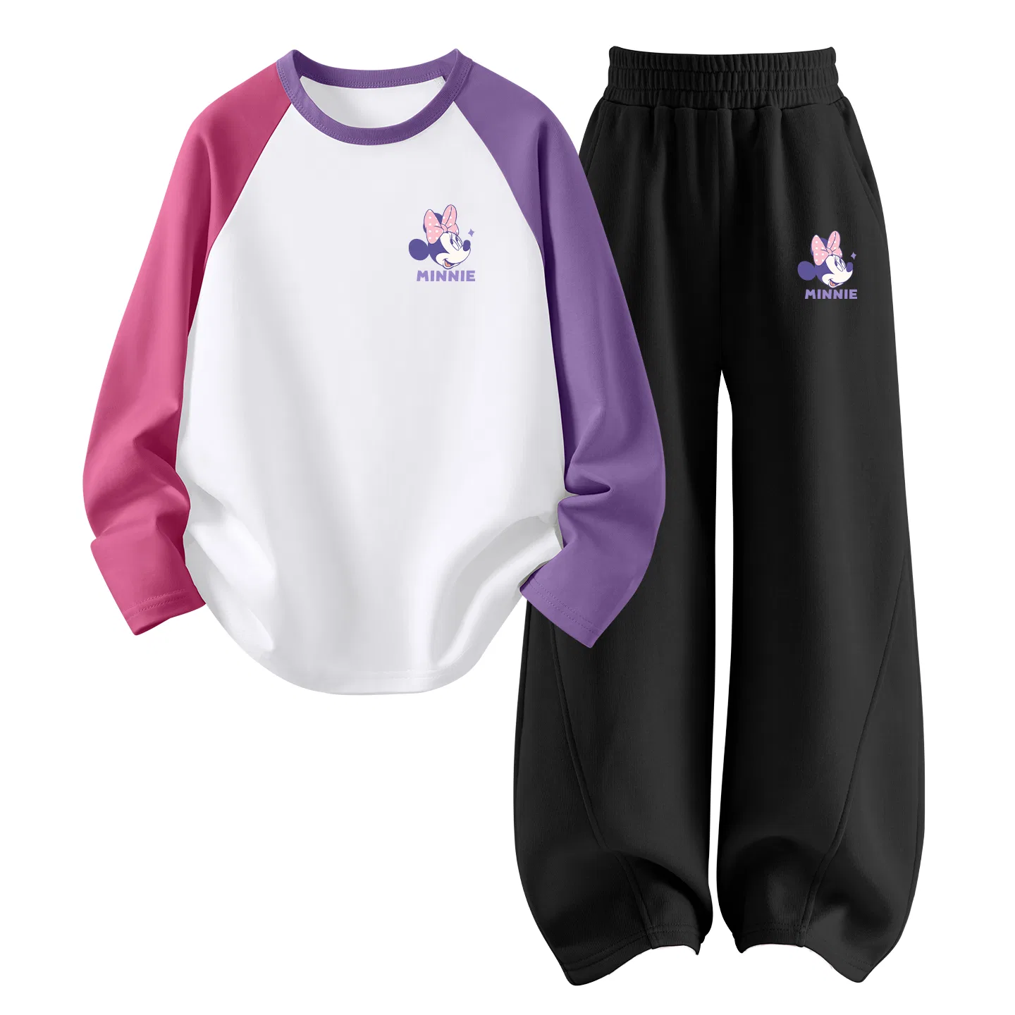 Детский спортивный комплект с круглым вырезом Dini Knot K Disney, Dini Knot K Rose Purple+Dini Knot K Black