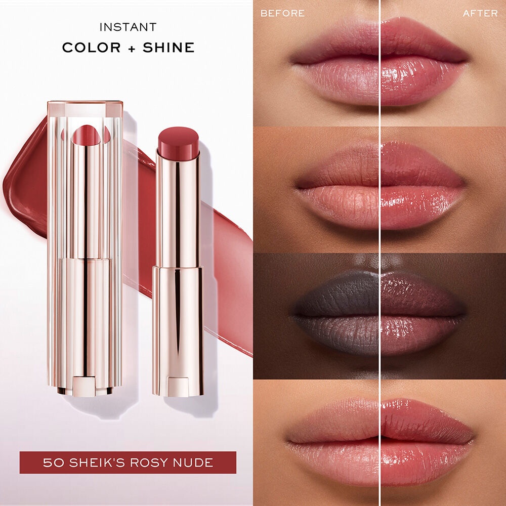 Увлажняющий бальзам для губ Lancome Lip Idole Squalane-12 Butterglow, 50 Sheik's Rosy Nude, 3 г — фото 4