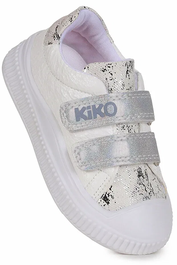 Детские повседневные туфли для девочек с блестками Kiko Kids, White