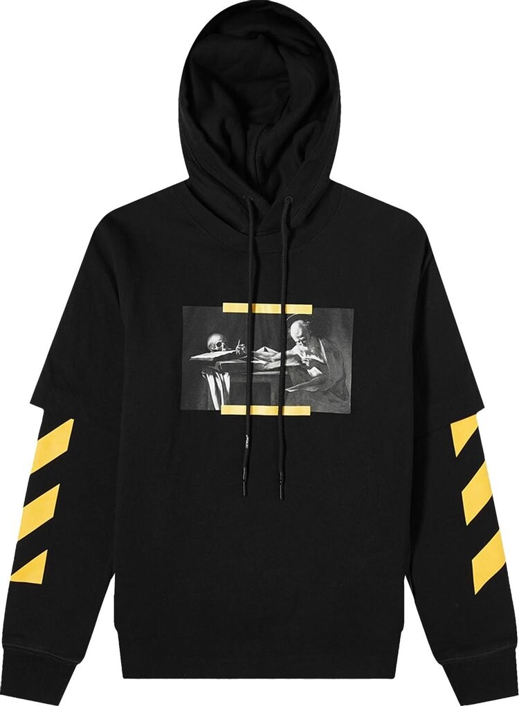 

Худи Off-White Caravaggio Painting Double Sleeve Hoodie 'Black/Multicolor', черный
