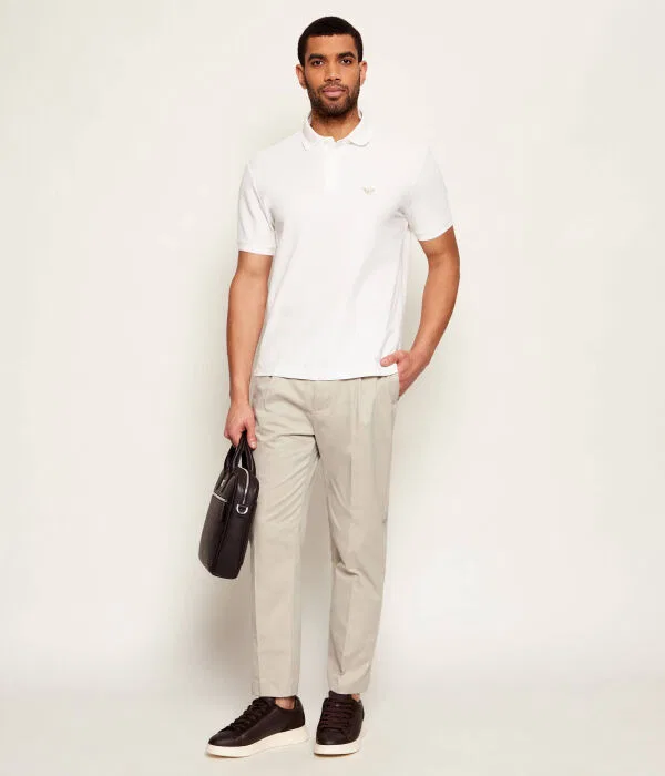 Мужское поло с двойным лицом Double Face Polo Emporio Armani, белый — фото 2
