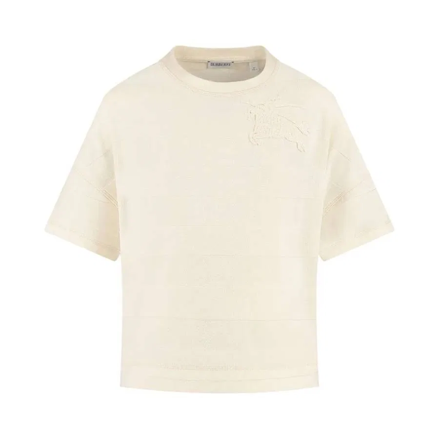 Футболка хлопковая с принтом Equestrian Knight Motif Burberry, Cream
