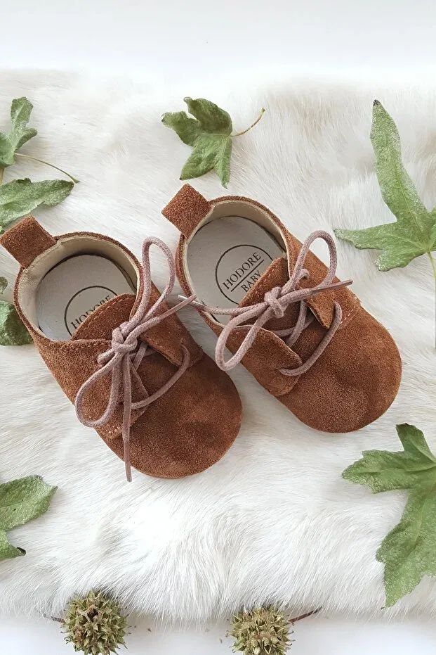 Детские ботинки-мокасины из замши Hodore, Brown