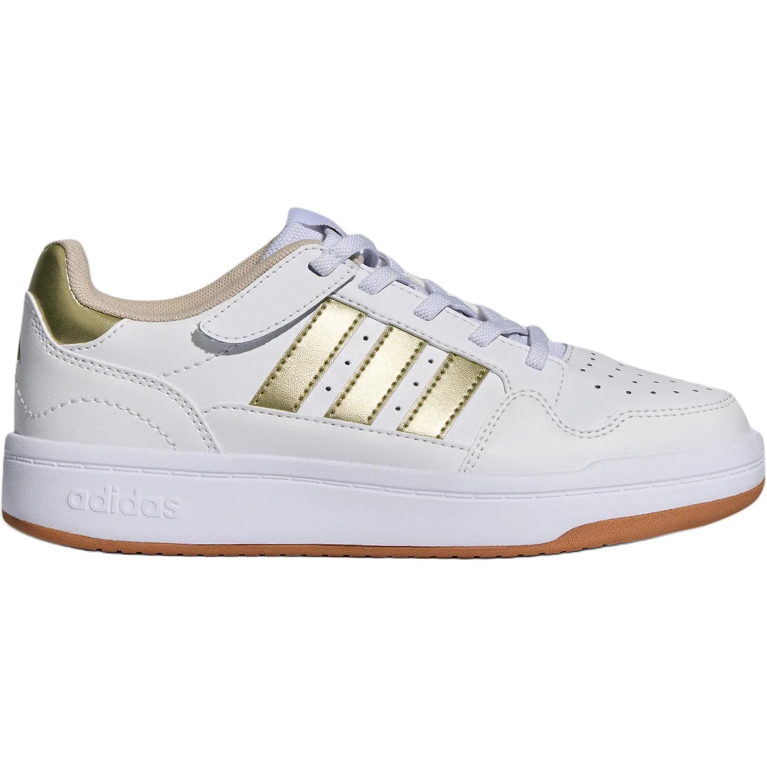 Детские кроссовки для скейтбординга с принтом COMFICOURT Adidas, White/Gold/Linen Crystal Brown — фото 3