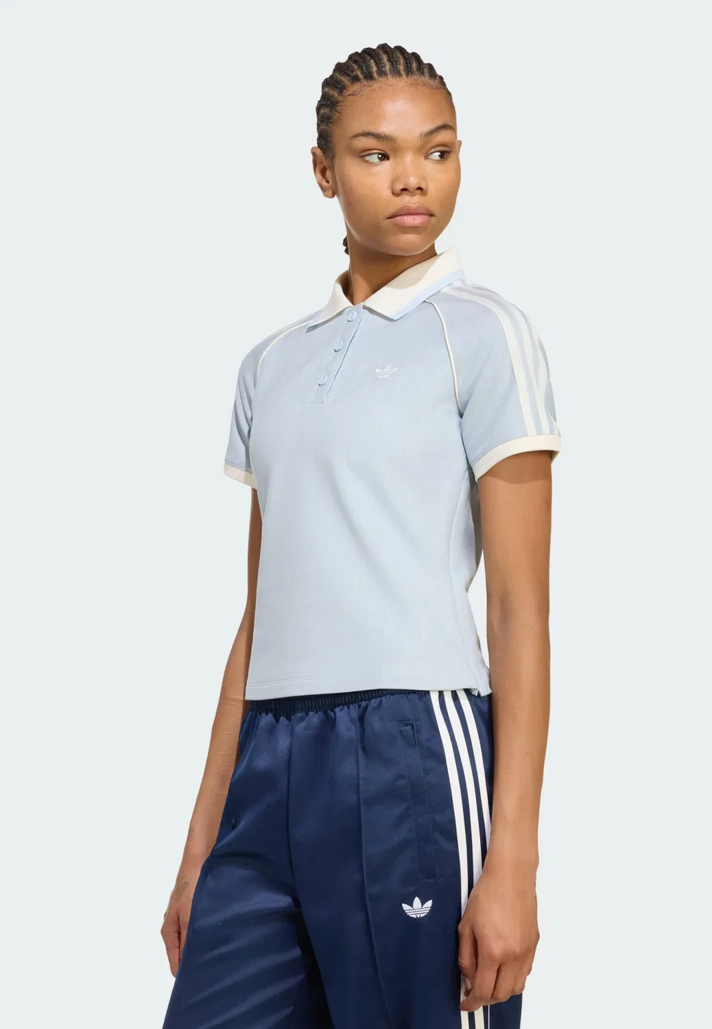 Футболка Adidas Originals пастельно-голубого цвета — фото 2