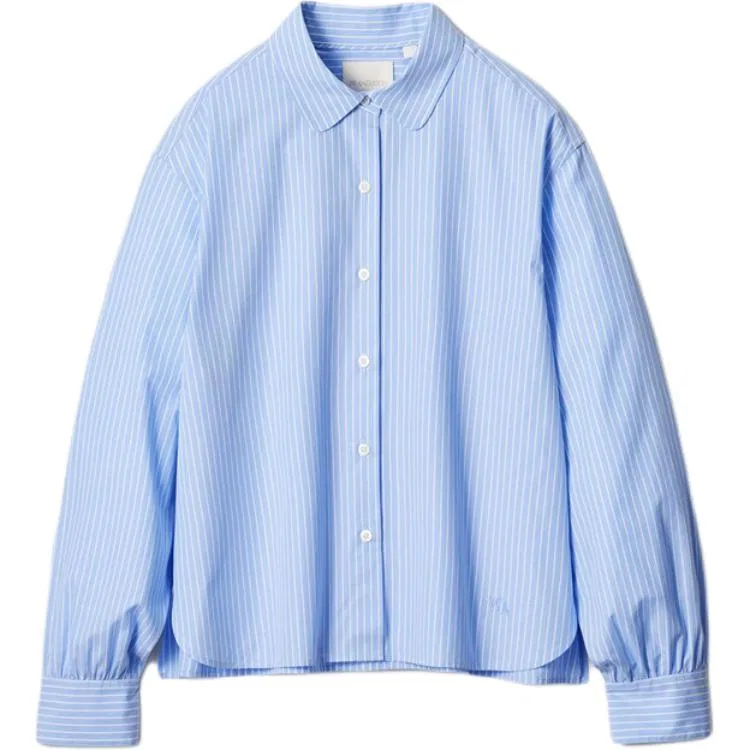 Женская рубашка с отложным воротником UNIQLO, Pink Blue