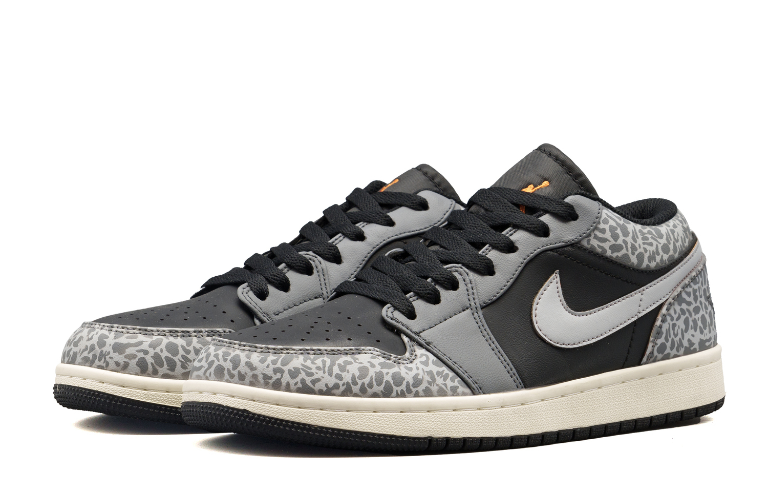 Air 1 Low Slip Resistant, Abrasion Resistant, Breathable низкие детские баскетбольные кроссовки для подростков Jordan, серый leopard print — фото 4