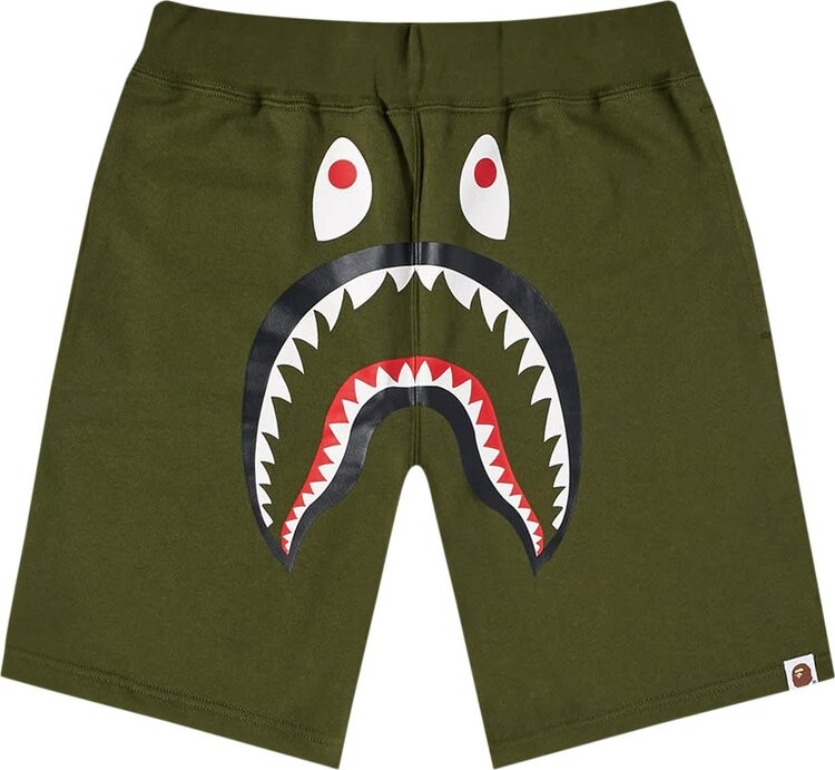 

Спортивные шорты BAPE Shark Sweatshorts 'Olive/Olive Drab', зеленый